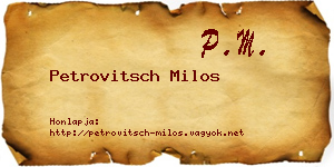 Petrovitsch Milos névjegykártya